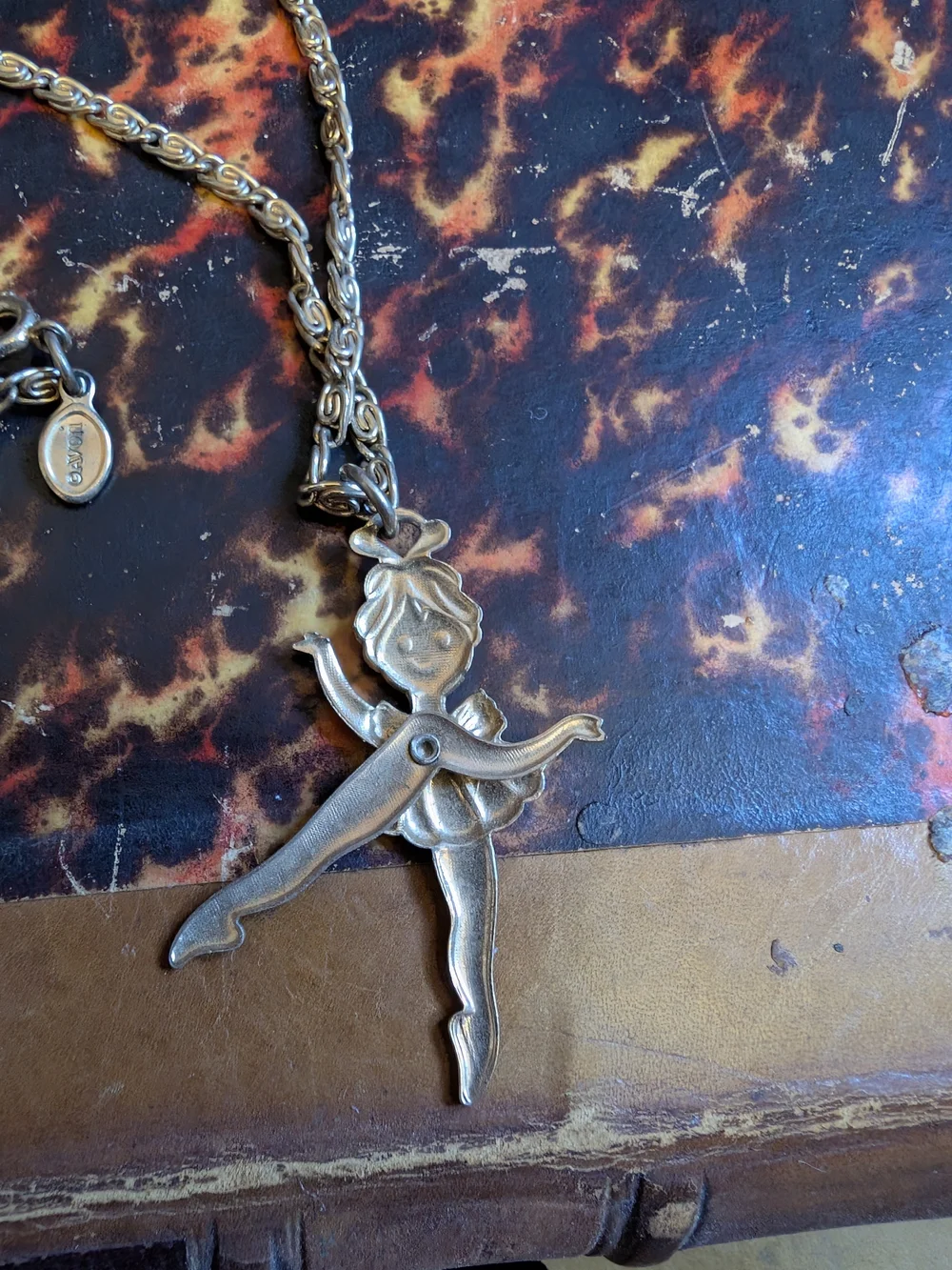Vintage Avon, Kids Gold Ballerina Pendant Necklace 16 Inch Chain
